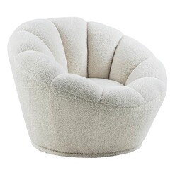 Picture of Chloe Swivel Armchair Fabric White HOMESTAR