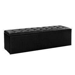 Picture of Chora Storage Ottoman Faux Leather Charcoal Resort Living