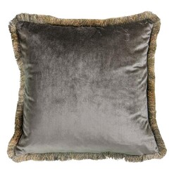 Picture of Chyse Velvet Cushion in Grey by Castle Road Interiors