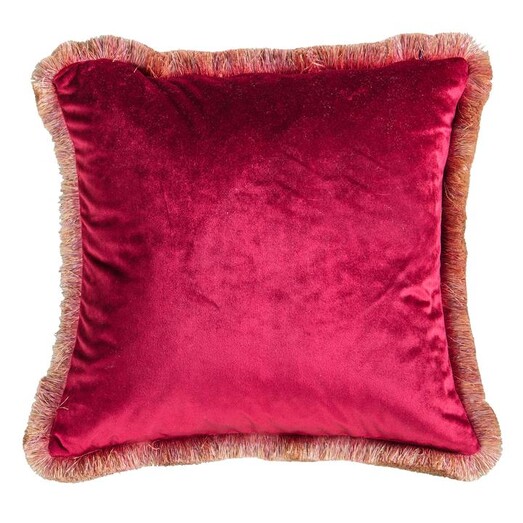 Picture of Chyse Velvet Cushion in Red by Castle Road Interiors