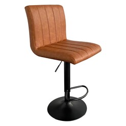 Picture of Cici Gas Lift Bar Stool Faux Leather Brown HOMESTAR