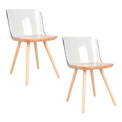 Picture of Clark Crystal Dining Chair (Set of 2) Polycarbonate Light Timber casabona