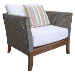 Picture of Classic Outdoor Armchair Wood Brown/Grey QFurniture