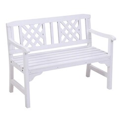 Picture of Claudel Garden Bench Wood White Frisse Outdoors