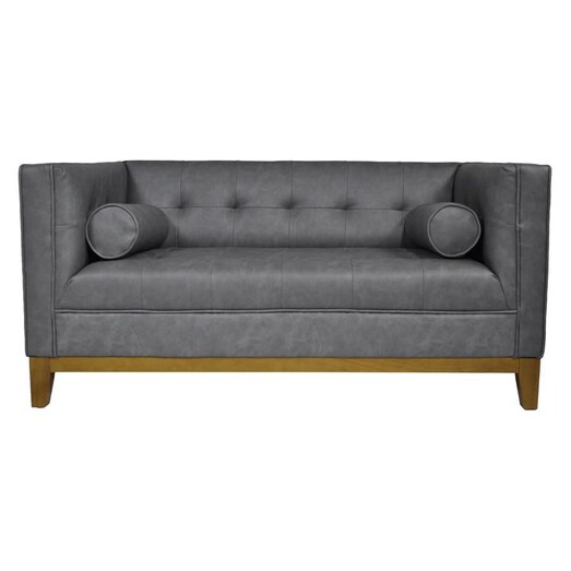 Picture of Claudia 2 Seater Sofa, Stormy Grey Faux Leather Citron Life Picture of Claudia 2 Seater Sofa, Stormy Grey Faux Leather Citron Life