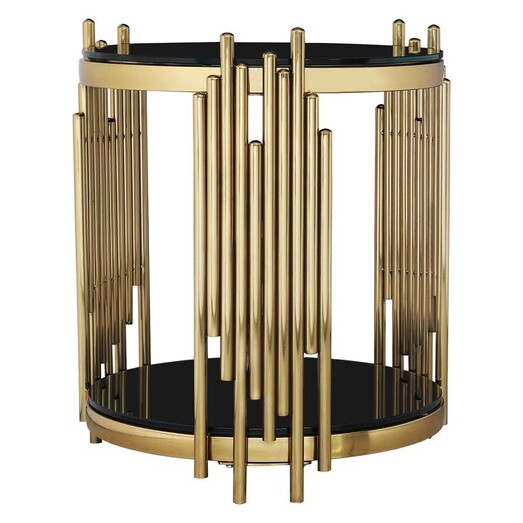 Picture of Clement Glass Side Table in Gold/Black by Future Classics Furniture