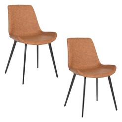 Picture of Cleo Set of 2 Faux Leather Dining Chairs Tan/Black casabona
