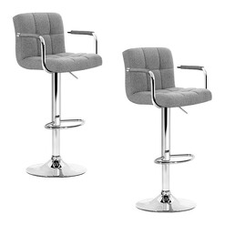 Picture of Cobrah Swivel Bar Stool (Set of 2) Fabric Grey Resort Living