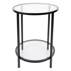 Picture of Cocktail Glass Top Round Side Table in Black by CAFE Lighting & Living