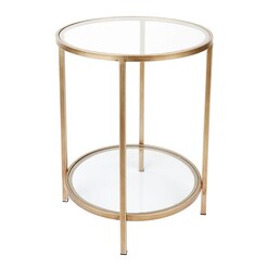 Picture of Cocktail Glass Top Round Side Table Metal Assorted CAFE Lighting & Living