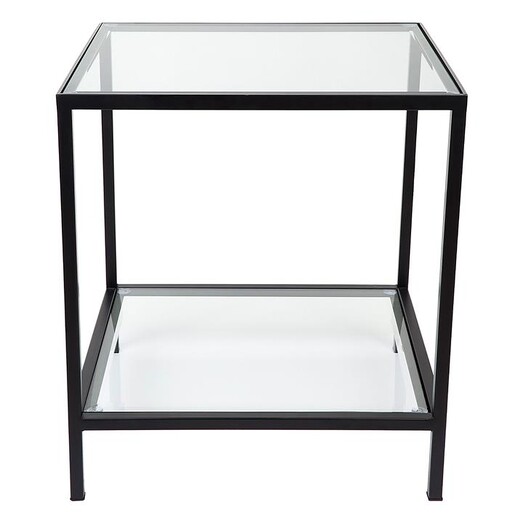 Picture of Cocktail Glass Top Square Side Table in Black by CAFE Lighting & Living Picture of Cocktail Glass Top Square Side Table in Black by CAFE Lighting & Living