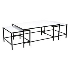 Picture of Cocktail Nesting Coffee Table, Black (Set of 3) Marble White CAFE Lighting & Living