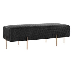 Picture of Cocono Velvet Quilted Ottoman in Black by D&D Design