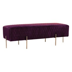 Picture of Cocono Velvet Quilted Ottoman in Purple by D&D Design