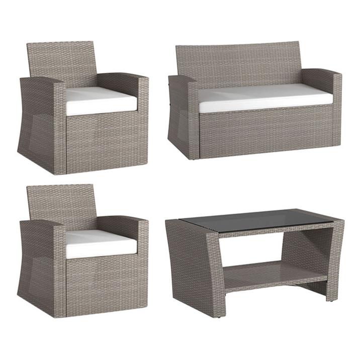 Picture of Cohiba 4-Piece Outdoor Lounge Set Metal Grey E-living