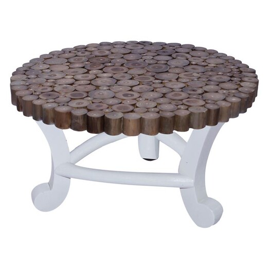 Picture of Coin Coffee Table Teak Grey Wash/White Wash Whiskey Boyd Design