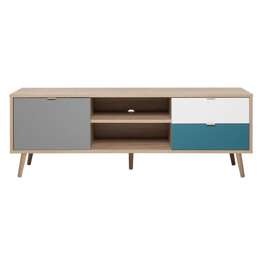 Picture of Collette Colour Block Entertainment Unit Chipboard Sonoma Oak U.S Designs