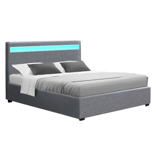 Picture of Collum Storage Bed Fabric Grey Resort Living