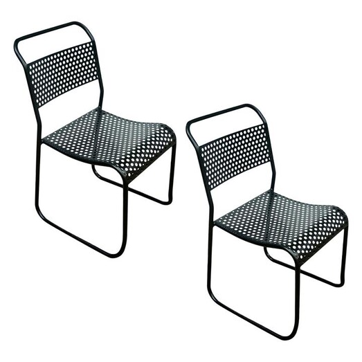 Picture of Concept Perforated Dining Chair, Black (Set of 2) Metal SLH