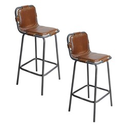 Picture of Concept Stingray Bar Stool (Set of 2) Faux Leather Tan SLH