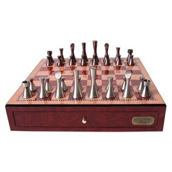 Picture of Contemporary Chess Set with Drawers, Brown, 18in Dal Rossi