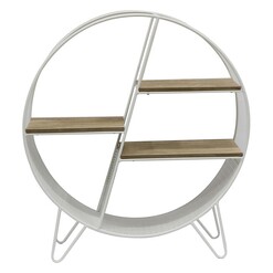 Picture of Contemporary Shelf Stand Metal White/Natural Artisan Homewares