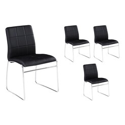 Picture of Coogee Leather Dining Chair Genuine Leather Black Dover Mason