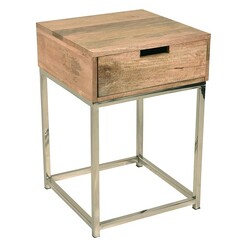 Picture of Cooper Side Table Wood Natural/Silver Casa Uno