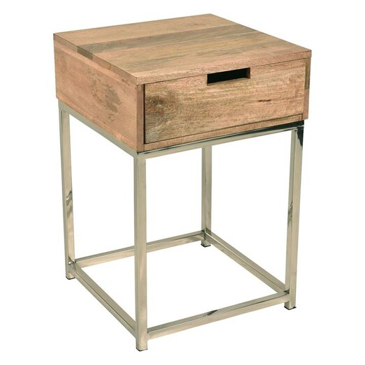 Picture of Cooper Side Table Wood Natural/Silver Casa Uno