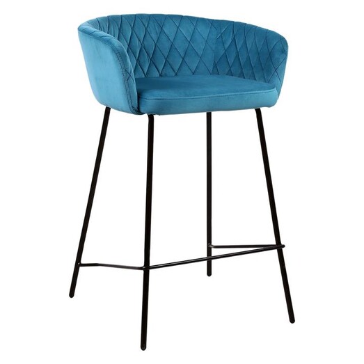 Picture of Cored Bar Stool Metal Aqua/Black Phil Bee Interiors Picture of Cored Bar Stool Metal Aqua/Black Phil Bee Interiors