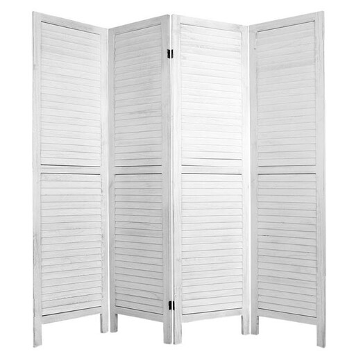 Picture of Cornellio Room Divider, White, 4 Panels Wood Resort Living