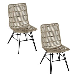 Picture of Coronado Rattan Dining Chair (Set of 2) Natural/Black Kayu Estate