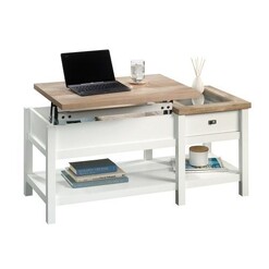 Picture of Cottage Road Lift Top Coffee Table - Soft White / Lintel Oak