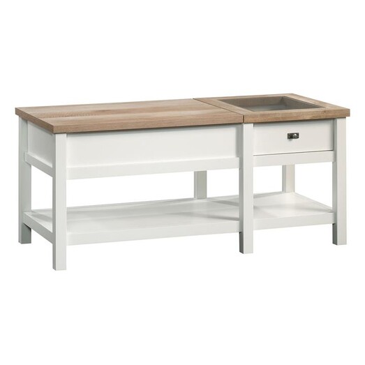 Picture of Cottage Road Lift-Top Coffee Table, White in White/Oak by U.S Designs