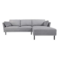 Picture of Couet 3 Seater Sofa with Right Hand Chaise Lounge in Grey/Black by Vida & Co.