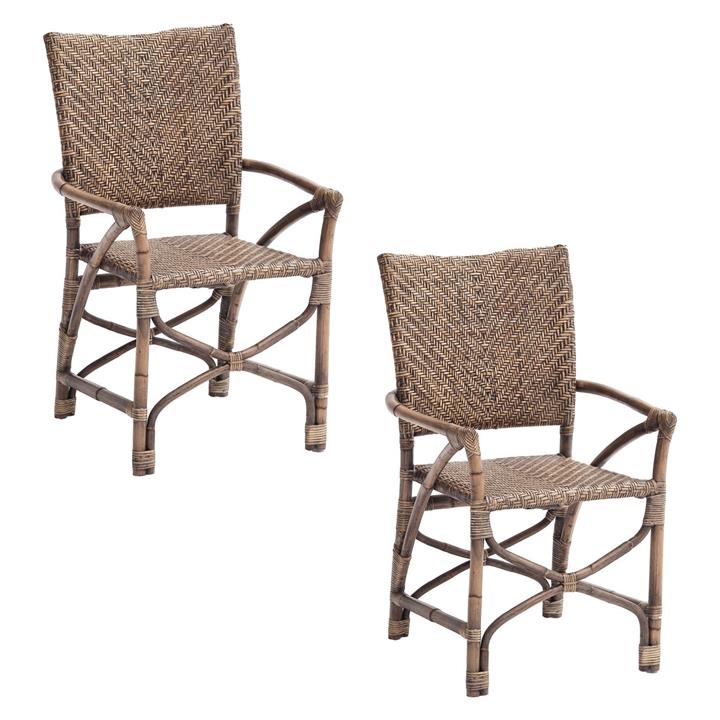 Picture of Countess Rattan Dining Armchair (Set of 2) Natural Black Wash Nova Solo