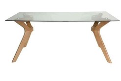 Picture of Cox Rectangular Glass Dining Table - 180cm - Natural