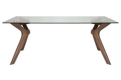 Picture of Cox Rectangular Glass Dining Table - 180cm - Walnut