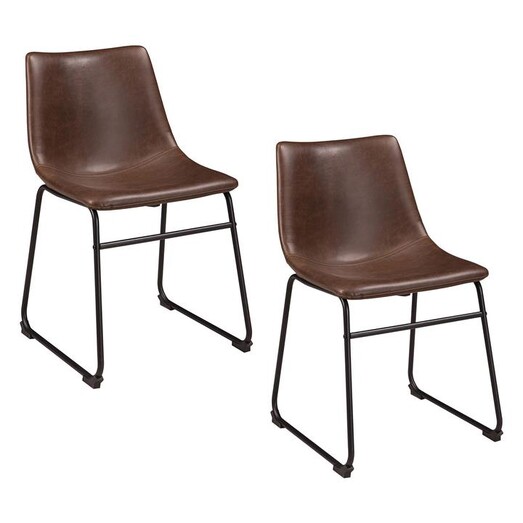 Picture of Crawford Dining Chair (Set of 2) Faux Leather Brown Jasper Home Living