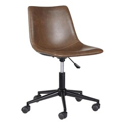 Picture of Crawford Faux Leather Bucket Seat Office Chair Vintage Brown Jasper Home Living
