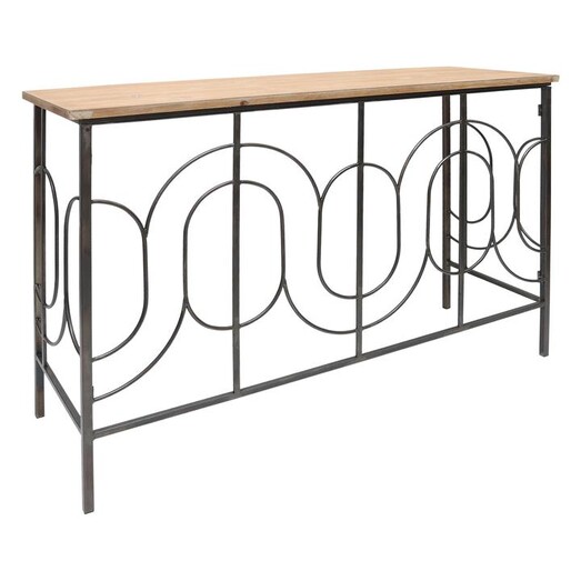 Picture of Crescent Decorative Base Console Table in Timber/Black by Artisan Homewares