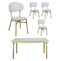 Picture of Crissele 5-Piece Outdoor Dining Set Steel Natural E-living