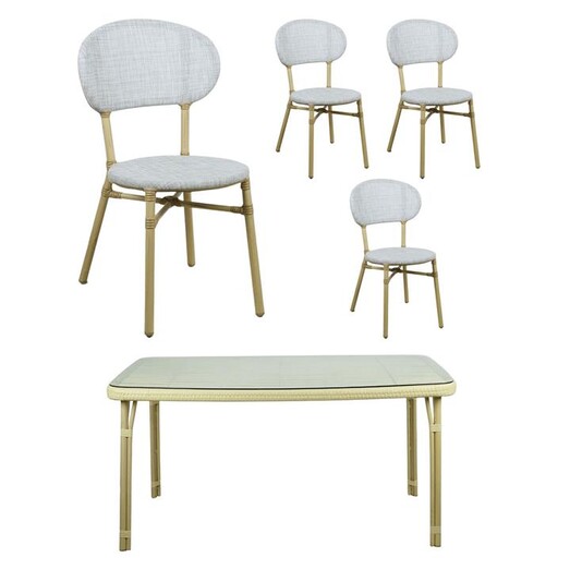 Picture of Crissele 5-Piece Outdoor Dining Set Steel Natural E-living