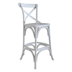 Picture of Cross Back Oak Bar Stool in White by Homeflex