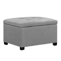 Picture of Cubix Upholstered Storage Ottoman Fabric Grey Resort Living