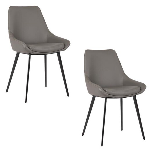 Picture of Daimyo Set of 2 Faux Leather Dining Chairs, Grey casabona