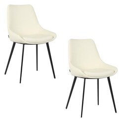 Picture of Daimyo Set of 2 Faux Leather Dining Chairs, White casabona