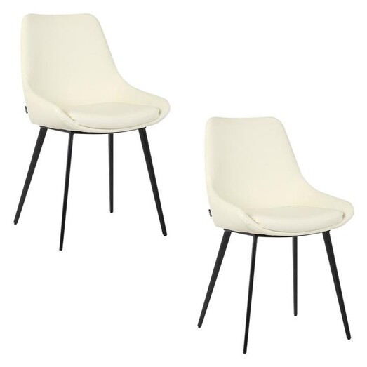 Picture of Daimyo Set of 2 Faux Leather Dining Chairs, White casabona