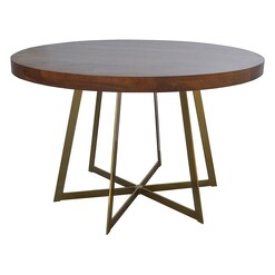 Picture of Daiwood Round Dining Table Metal Brown Dover Mason