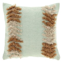 Picture of Dalila Fringed Chevron Cushion in Green by Vida & Co.
